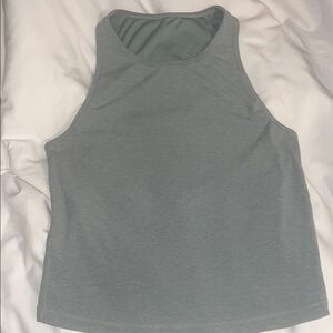 Vuori Gray and Green Fitted Crop Tank Top